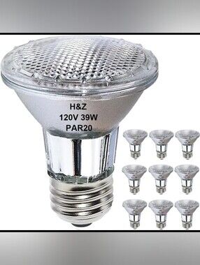 9 Pzs.  Silver PAR20 120V 39W Flood Light Bulb - Pack